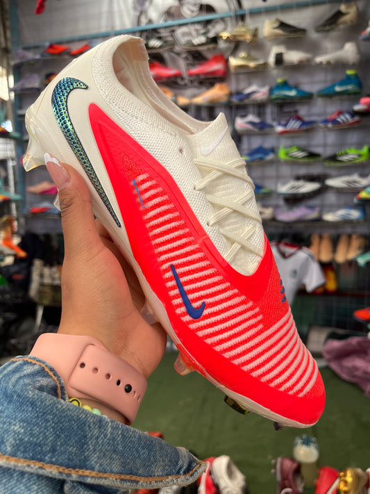 Nike Phantom 6 Elite White and Orange Firm Ground FG Kids Football Boot